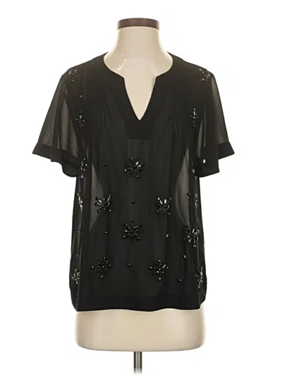 Pre-owned Forever 21 Contemporary Short Sleeve Blouse In Black
