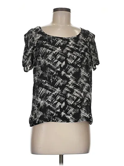 Pre-owned Forever 21 Contemporary Short Sleeve Blouse In Black