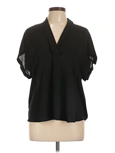 Pre-owned Forever 21 Contemporary Short Sleeve Blouse In Black