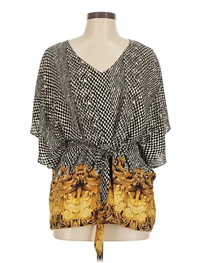 Pre-owned Forever 21 Contemporary Short Sleeve Blouse In Gold