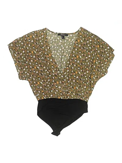 Pre-owned Forever 21 Contemporary Short Sleeve Blouse In Gold