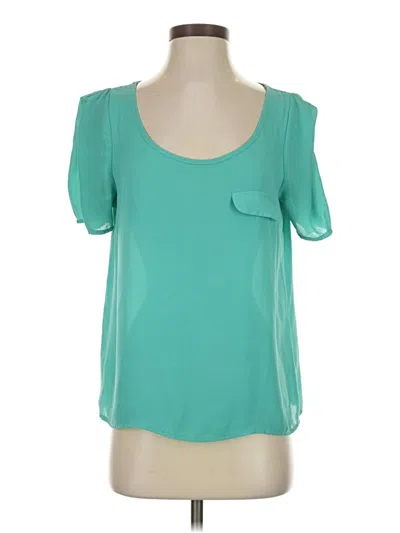 Pre-owned Forever 21 Contemporary Short Sleeve Blouse In Teal