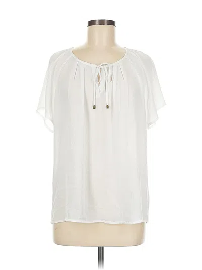 Pre-owned Forever 21 Contemporary Short Sleeve Blouse In White