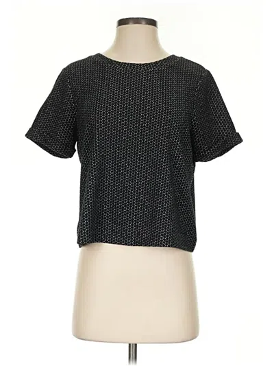 Pre-owned Forever 21 Contemporary Short Sleeve Top Black Crew Neck Tops