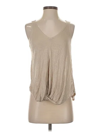 Pre-owned Forever 21 Contemporary Tank Top Tan Plunge Neckline Tops In Brown