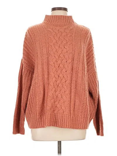 Pre-owned Forever 21 Contemporary Turtleneck Sweater In Orange