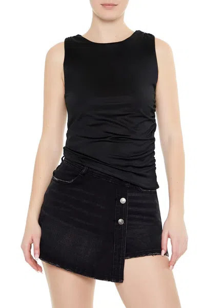 Forever 21 Contour Sculpt Asymmetrical Tank Top In Black