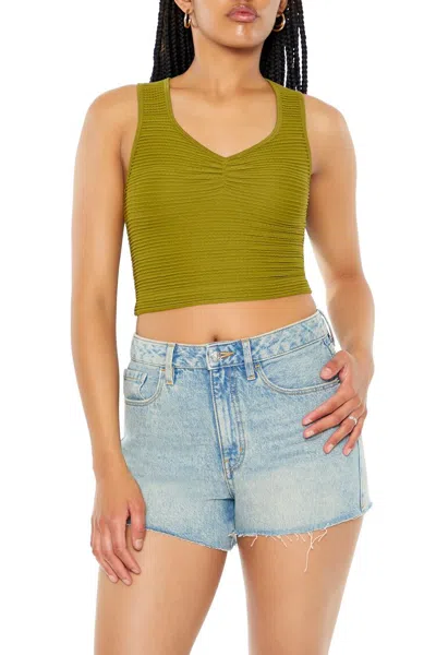 Forever 21 Cropped Tank Top In Green