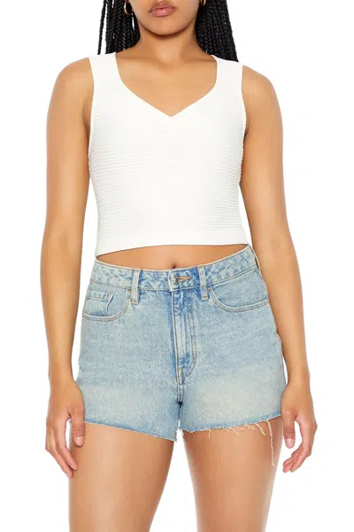 Forever 21 Cropped Tank Top In White