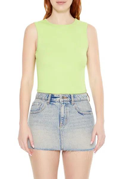 Forever 21 Cutout Tank Top In Green