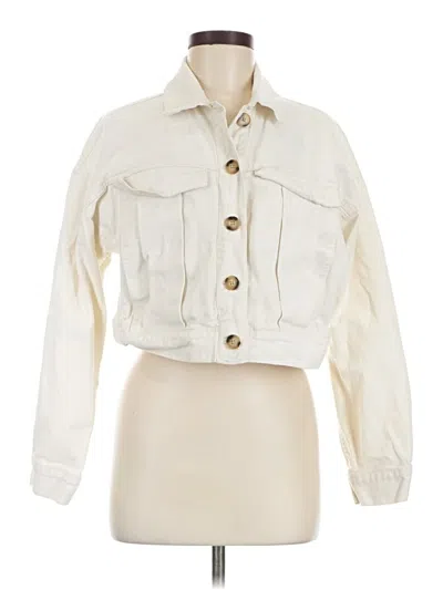 Pre-owned Forever 21 Denim Jacket In Ivory