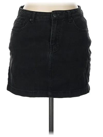 Pre-owned Forever 21 Denim Skirt In Black