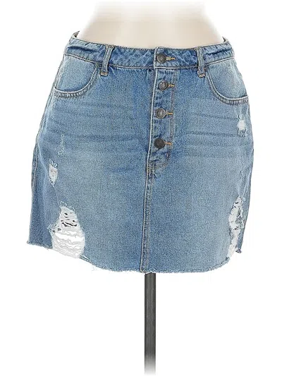 Pre-owned Forever 21 Denim Skirt In Blue