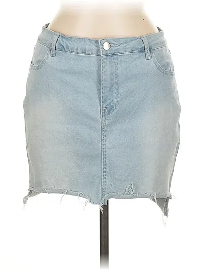 Pre-owned Forever 21 Denim Skirt In Blue