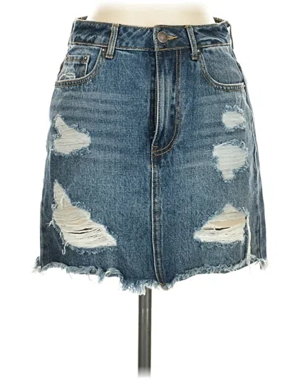 Pre-owned Forever 21 Denim Skirt In Blue