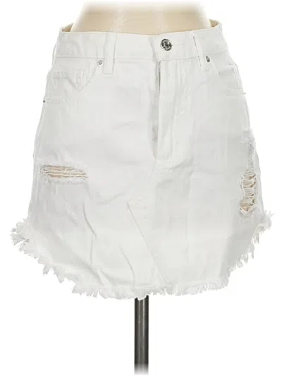 Pre-owned Forever 21 Denim Skirt In White