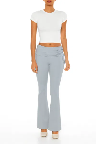 Forever 21 Drawstring Flare Leggings In Blue
