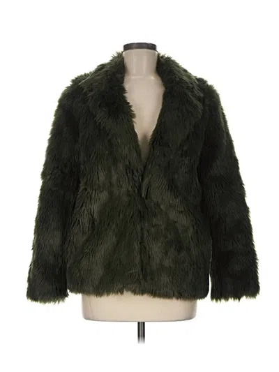 Pre-owned Forever 21 Faux Fur Jacket In Green