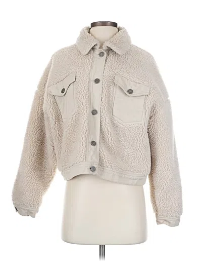 Pre-owned Forever 21 Faux Fur Jacket In Ivory