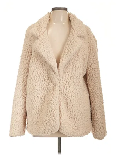 Pre-owned Forever 21 Faux Fur Jacket In Ivory
