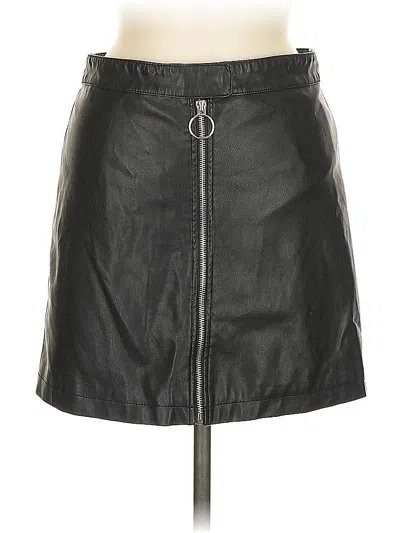 Pre-owned Forever 21 Faux Leather Skirt In Black