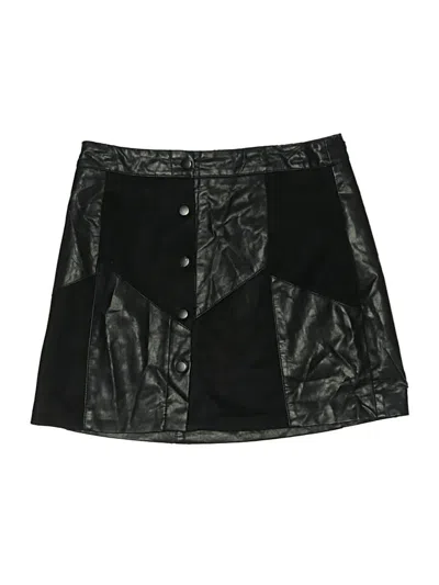 Pre-owned Forever 21 Faux Leather Skirt In Black