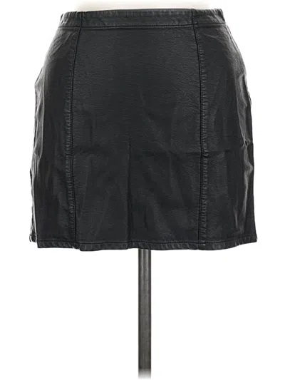 Pre-owned Forever 21 Faux Leather Skirt In Black