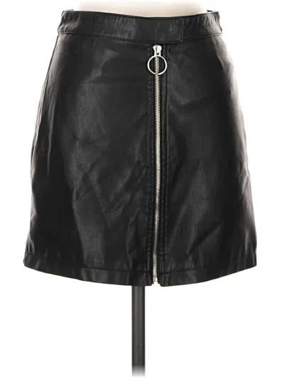 Pre-owned Forever 21 Faux Leather Skirt In Black