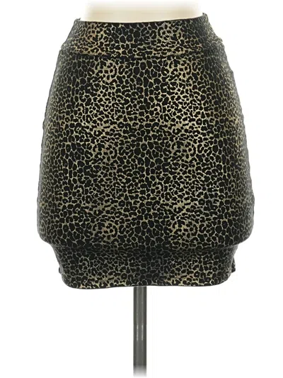 Pre-owned Forever 21 Faux Leather Skirt In Gold
