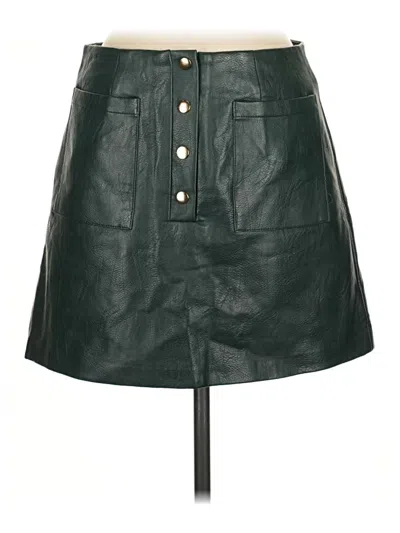 Pre-owned Forever 21 Faux Leather Skirt In Green