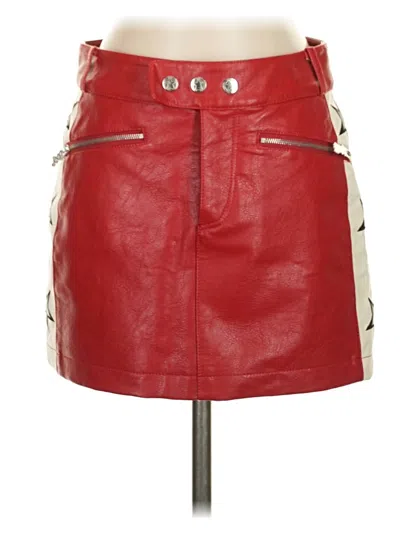 Forever 21 Faux Leather Skirt In Red