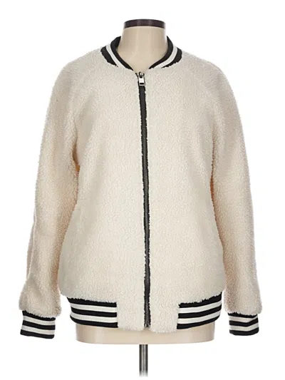Pre-owned Forever 21 Fleece Jacket In Ivory