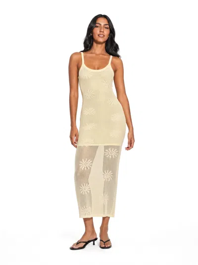 Forever 21 Floral Open Knit Maxi Dress In Neutral