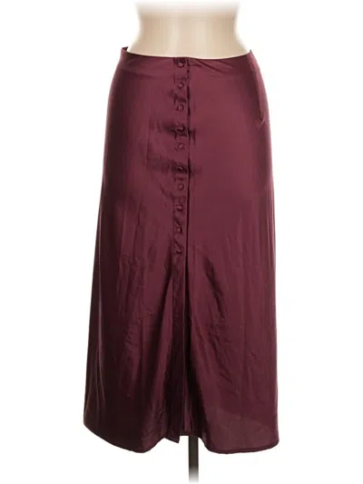 Pre-owned Forever 21 Formal Skirt In Burgundy