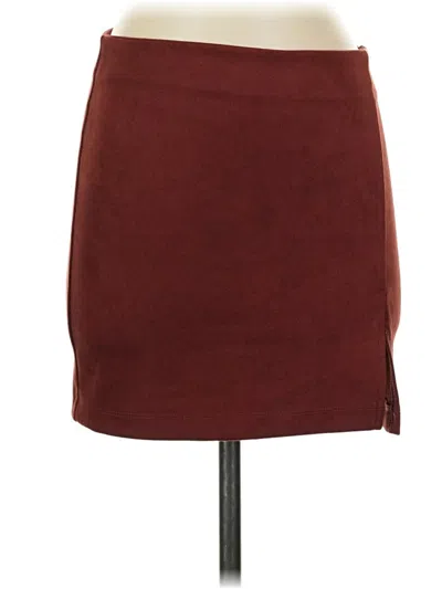 Pre-owned Forever 21 Formal Skirt In Burgundy