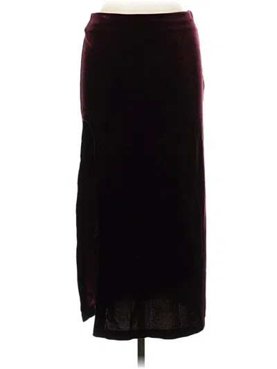 Pre-owned Forever 21 Formal Skirt In Burgundy