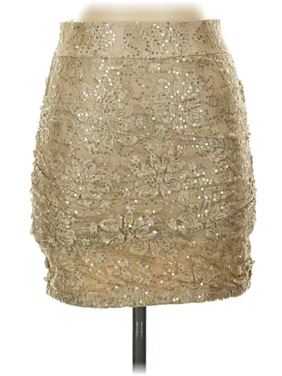 Pre-owned Forever 21 Formal Skirt In Gold