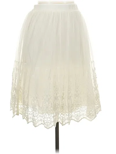 Pre-owned Forever 21 Formal Skirt In Ivory