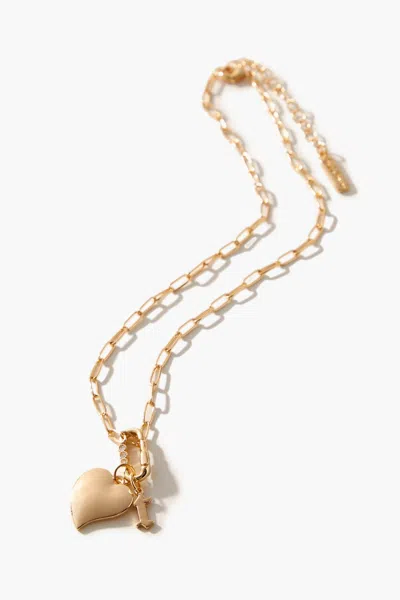 Forever 21 Frasier Sterling Initial Necklace In Red