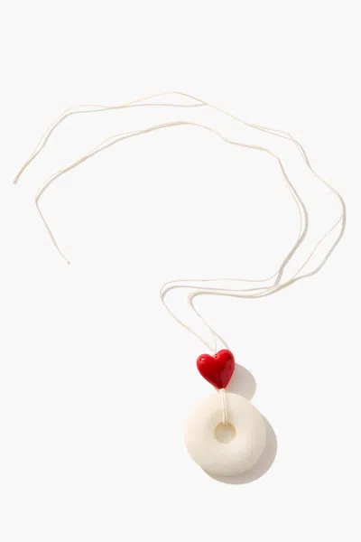 Forever 21 Frasier Sterling Heart & Round Pendant Necklace In Yellow