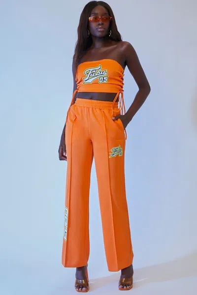 Forever 21 Fubu Mesh Track Pants In Orange