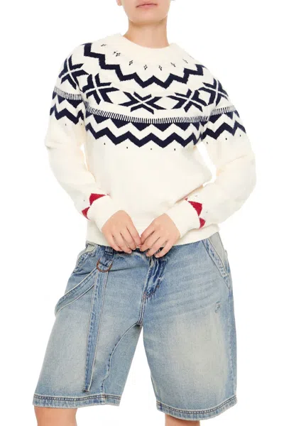 Forever 21 Geo Print Sweater In White