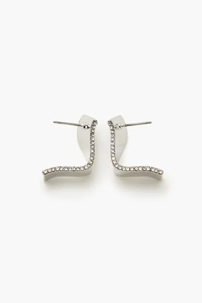 Forever 21 Geo Twisted Stud Earrings In White