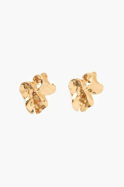 Forever 21 Hammered Abstract Drop Earrings In Yellow