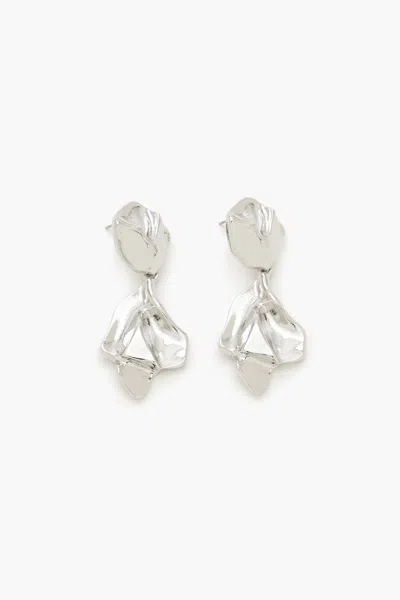 Forever 21 Hammered Abstract Drop Earrings In White