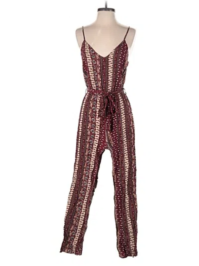 Pre-owned Forever 21 Jumpsuit In Burgundy