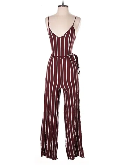 Pre-owned Forever 21 Jumpsuit In Burgundy