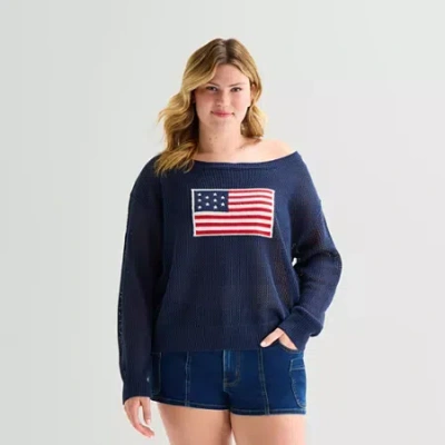 Forever 21 Juniors Plus Womens Pullover Sweater In Blue