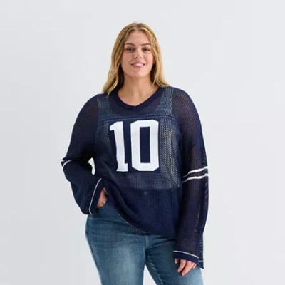 Forever 21 Juniors Womens Long Sleeve Pullover Sweater In Blue