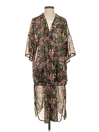 Pre-owned Forever 21 Kimono In Green